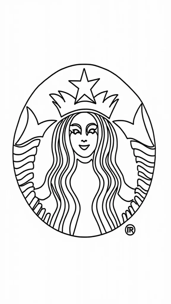 Página para colorear del logotipo de Starbucks